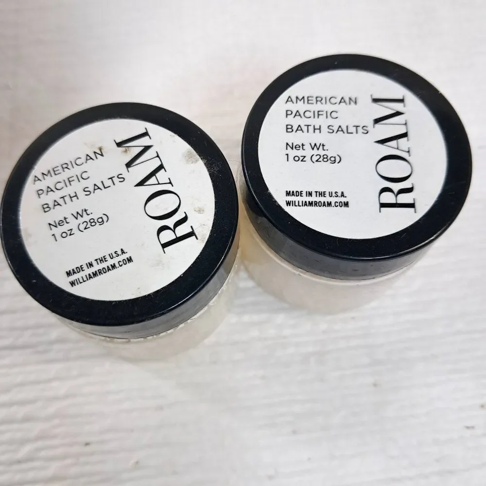 WILLIAM ROAM American Pacific Bath Salts set‎ 2 travel mini 1oz
